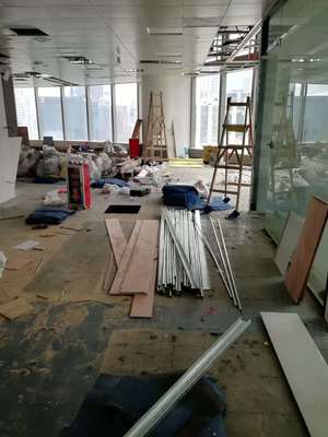 三新大廈夏總的辦公室340㎡裝修工地圖_現場施工圖文直播